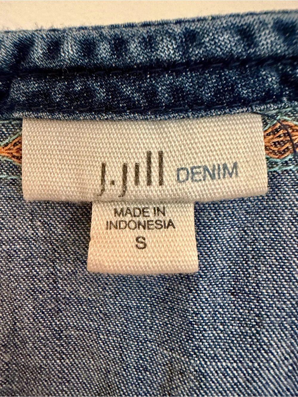 J. Jill Denim Embroidered Shift Dress - Picture 2 of 7
